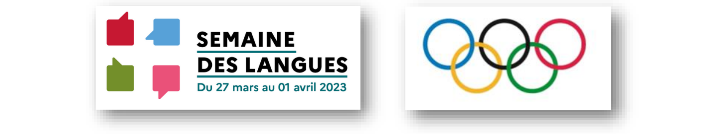 Logo Semaine des langues 2023 et Logo de JO