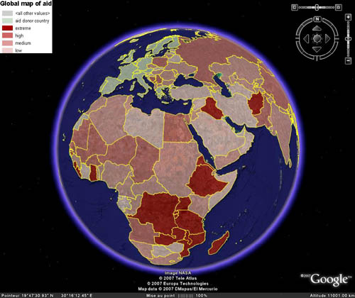 carte mondiale de répartition d'une infection