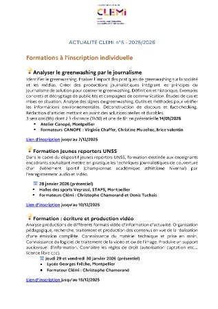 Lettre-info Actualités CLEMI #5