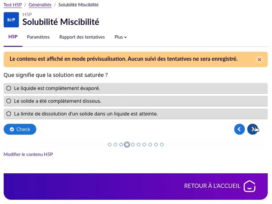 Capture d’écran d’un QCM sur ÉLÉA