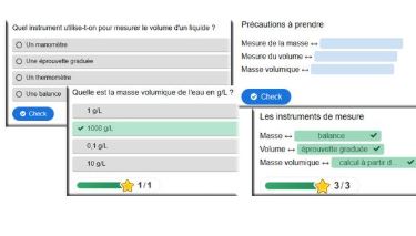 Visuels de QCM et de Tests d’associations