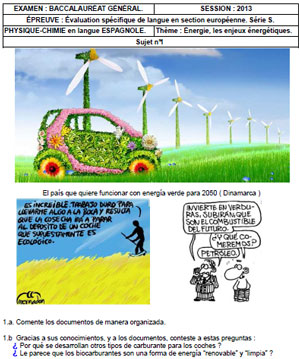 Page une d'un sujet avec une voiture écologique.