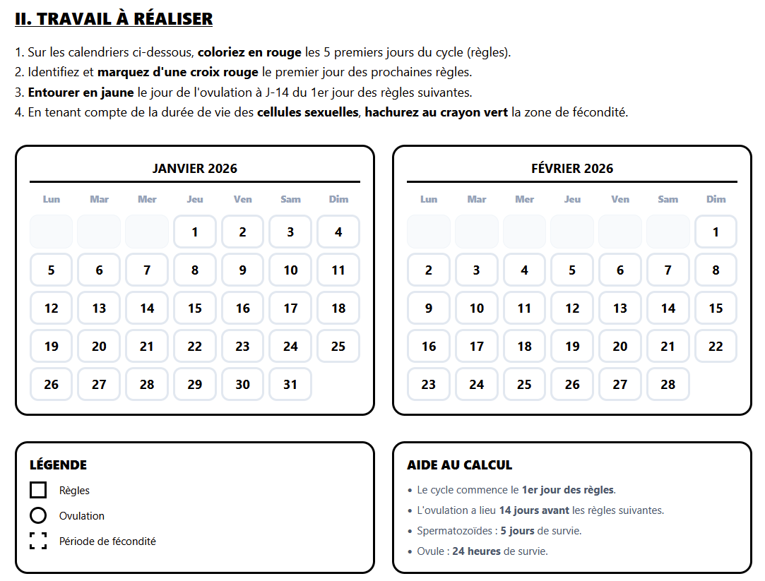 calendrier papier