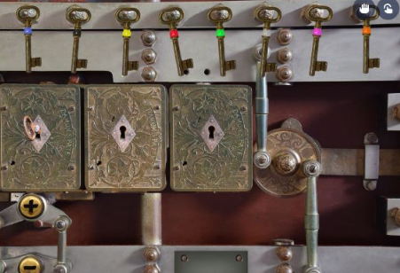 Des serrures et des clés de couleur