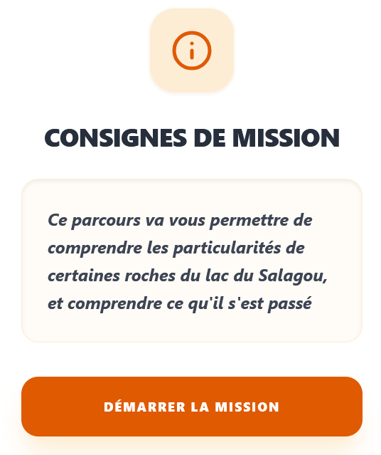 Affichage de la consigne au démarrage de la session élèves
