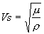 Équation permettant de calculer la vitesse des ondes S
