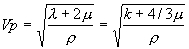Équation pour le calcul de Vp