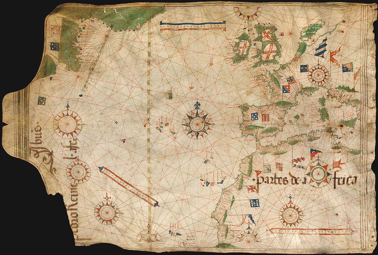 portulan de Pedro Reinel, cartographe portugais 
