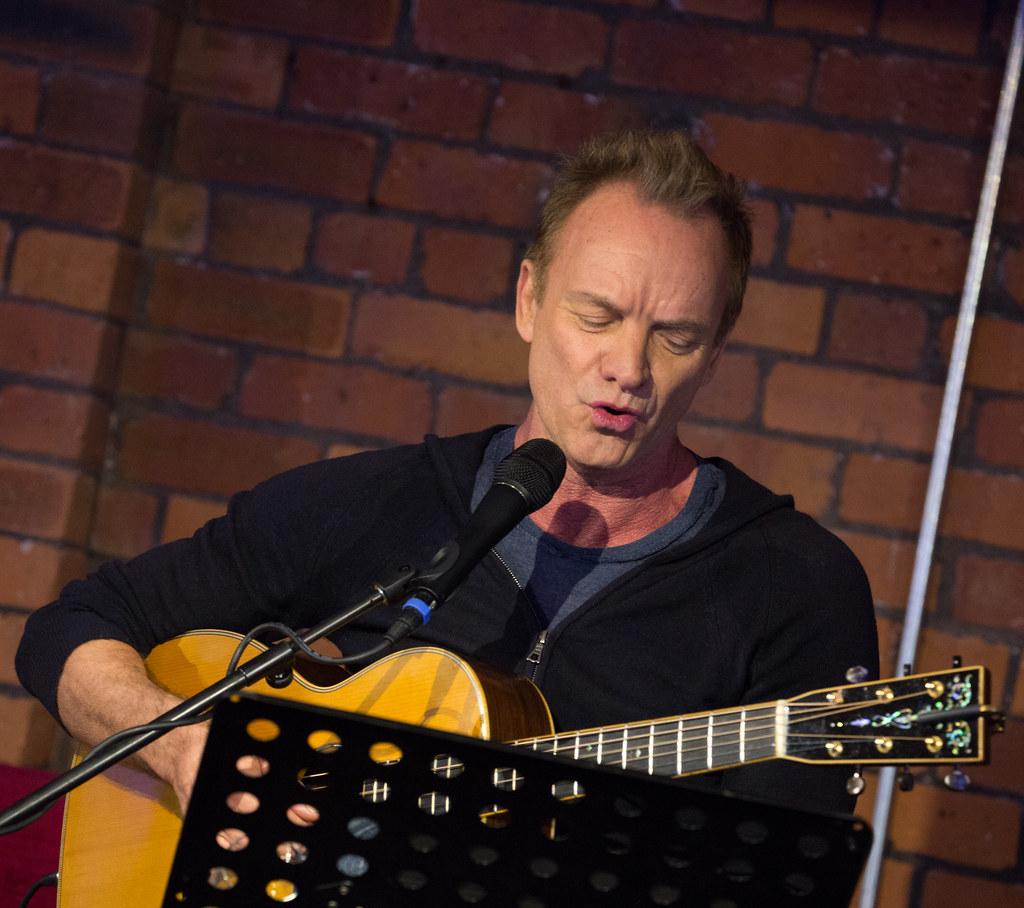 Le chanteur Sting sur scène
