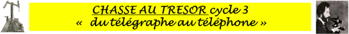 Titre de la ressource en imagé : «Chasse au trésor, du télégraphe au téléphone»