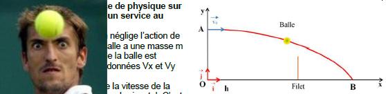 Tennisman et trajectoire d'une balle