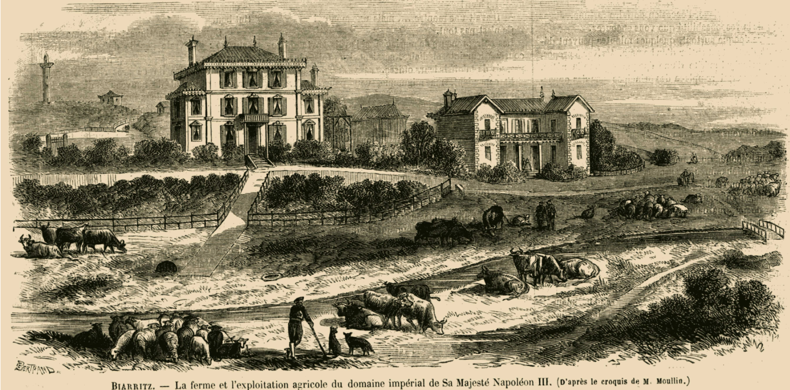 Biarritz - gravure de la ferme impérial (collection Vincent Lahondère)