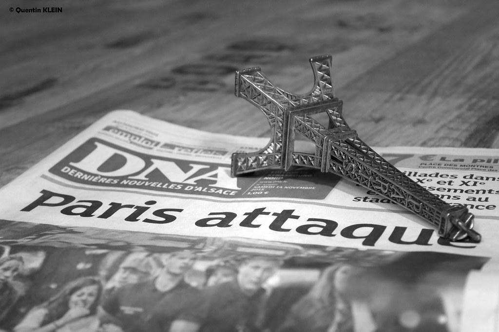 La Une des Dernières Nouvelles d'Alsace : "Paris attaquée"