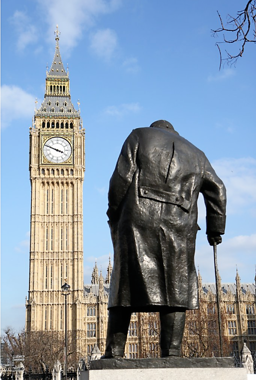 statue de Churchill devant Big Ben