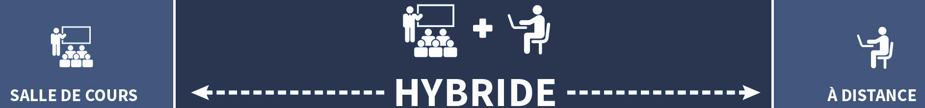 Différents degrés d’hybridation entre la salle de cours et à distance