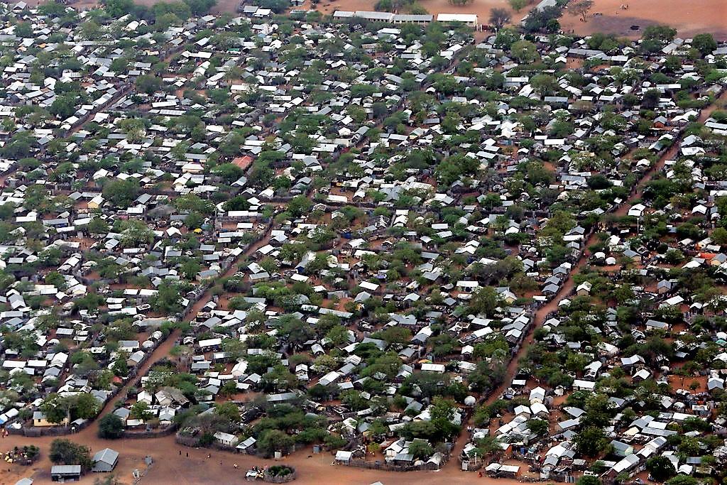 Vue aérienne du camp de réfugiés Ifo Dadaab au Kenya