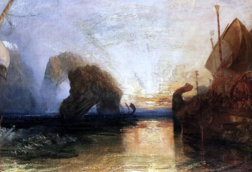 Ulysse se moque de Polyphème - Odyssée d'Homère. Ulysse raillant Polyphème ; tableau de Turner