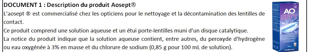 Boite d’Aospet et document de présentation (capture d’écran du doc élève)