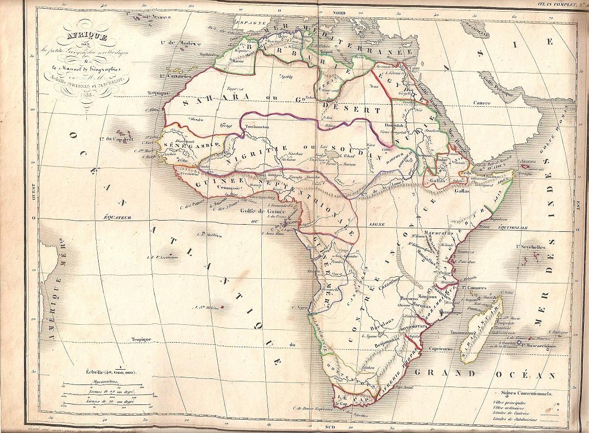 Carte de l'Afrique en 1853