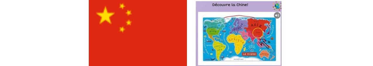 Drapeau chinois et map monde