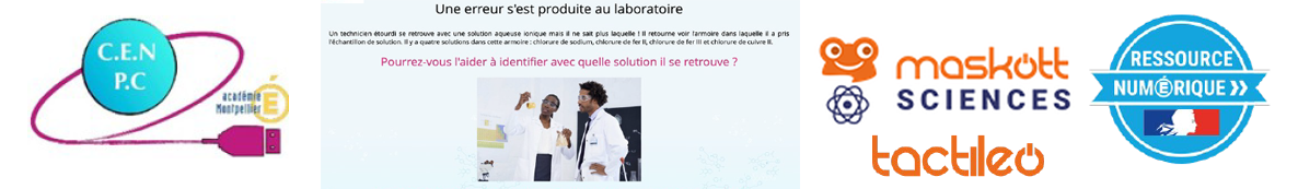 Logos Cercle d’études numériques Physique-Chimie de Montpellier, Tactiléo et BRNE Ressources numériques