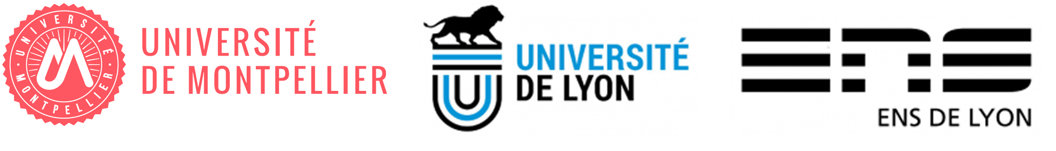 Logo universités de Montpellier et de Lyon et ENS Lyon
