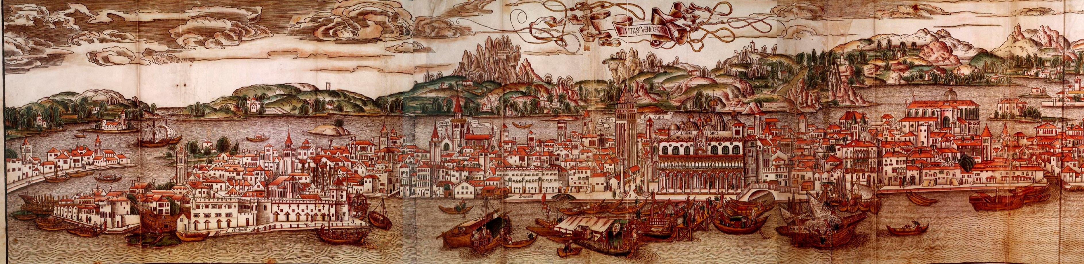 carte de Venis au XVe siècle par Erhardum Reüwich de Trajecto et Bernhard von Breydenbach