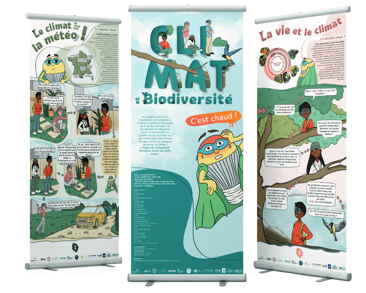 panneaux de l'exposition Climat et biodiversité