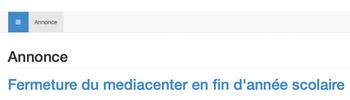 Annonce de la fermeture du mediacenter académique