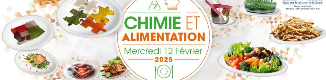 Des plats et le titre du colloque : Chimie et alimentation