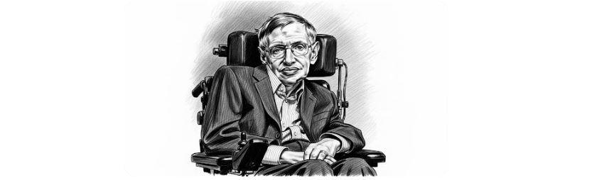 Dessin de Stephen Hawking
