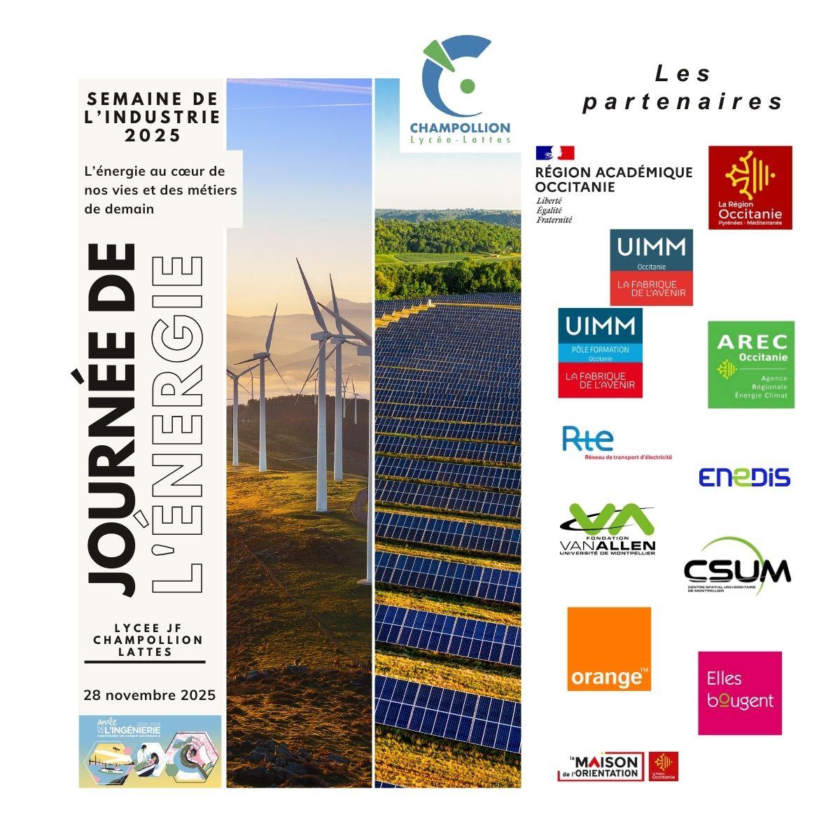 Affiche de la Journée de l'énergie 2026 Lycée JF Champollion à Lattes