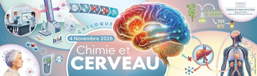 Un cerveau et du matériel de chimie