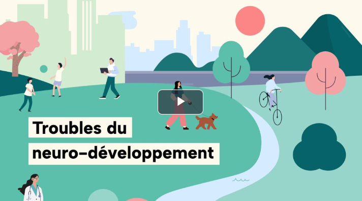 Trouble du neuro-développement. Image de personnes qui marchent dans un parc.