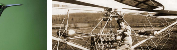 Un colibri et Premier décollage d’un hélicoptère par Paul Cornu