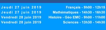 DNB dates des épreuves