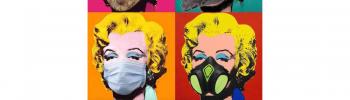Marilyn masquée : parodie de l'oeuvre d'Andy Warhol
