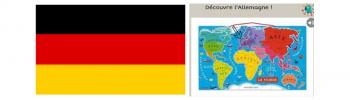 Drapeau allemand et map monde