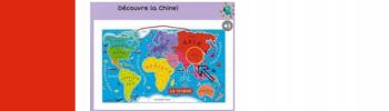 Drapeau chinois et map monde