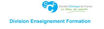 Logos MEN (Ministère de l’éducation nationale), SCF (Société chimique de France) et DEF (Division Enseignement Formation)