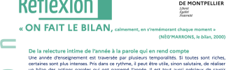Le bilan en arts palstiques 